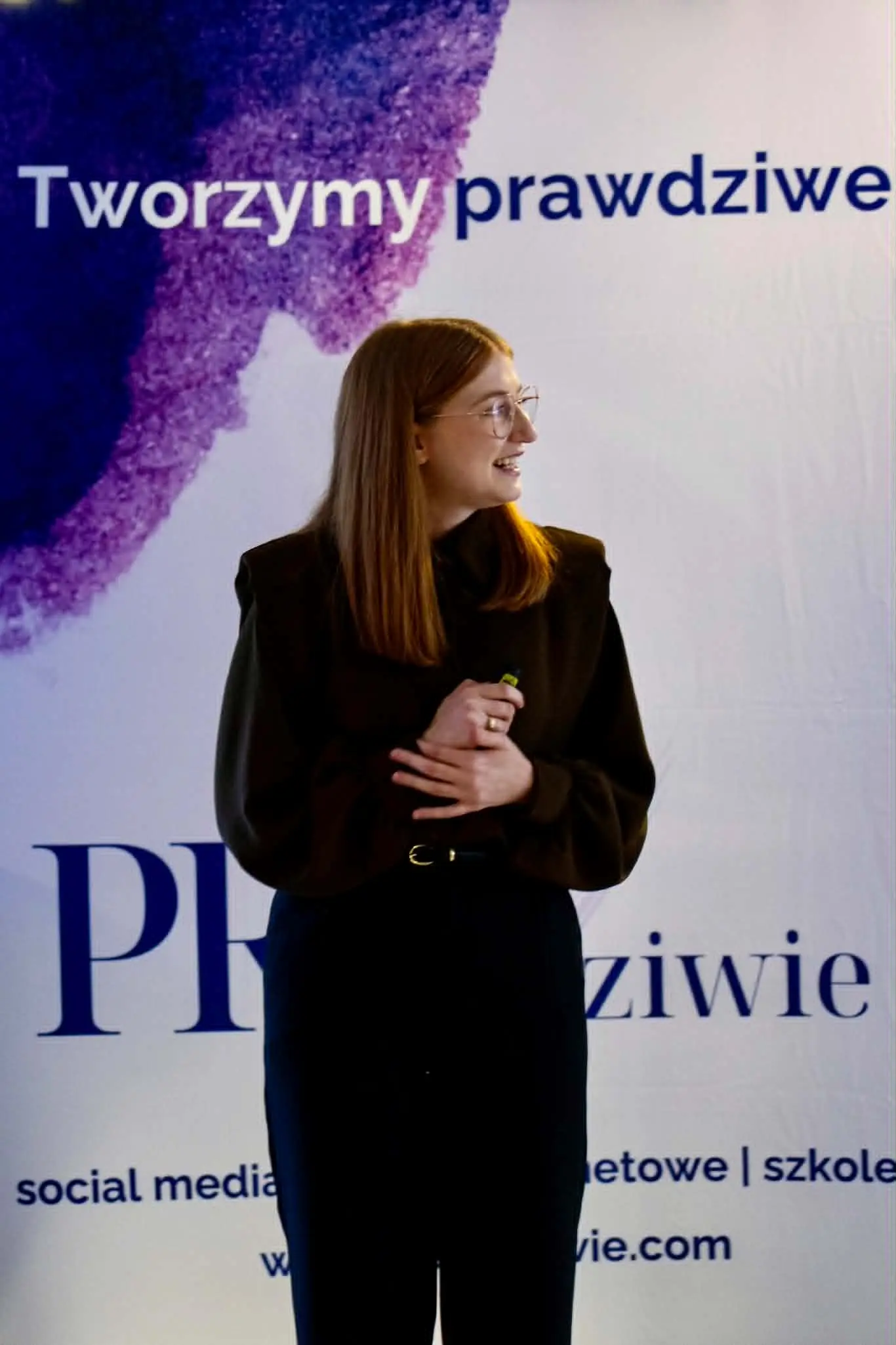Angelika Piekarska podczas prelekcji